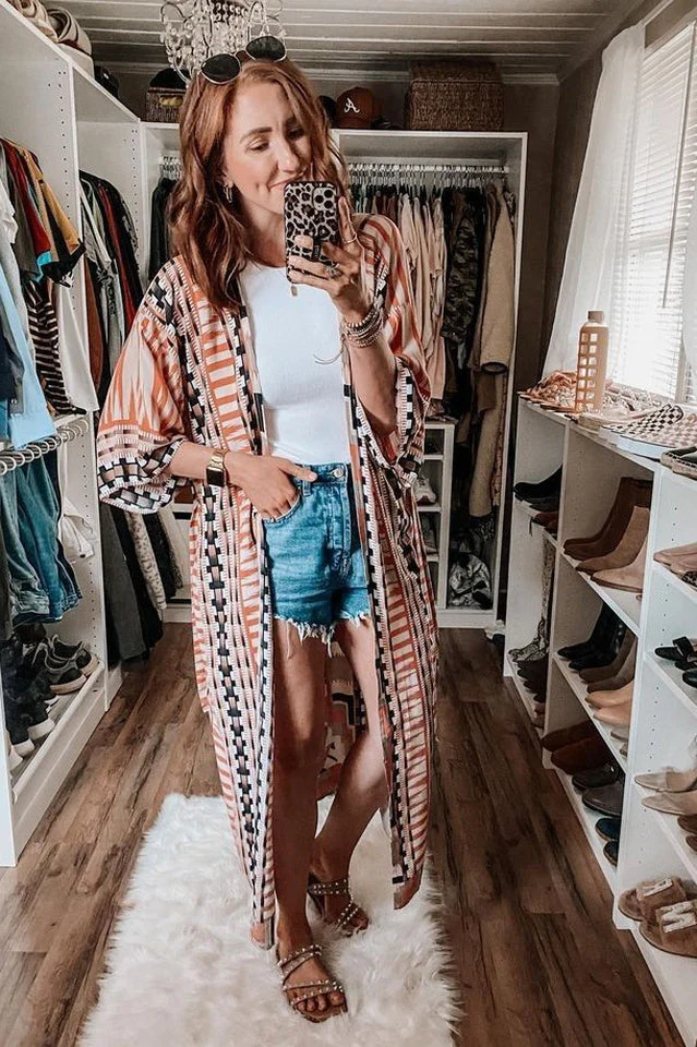 Boho Tie Dye Kimono Blouse - Image 10