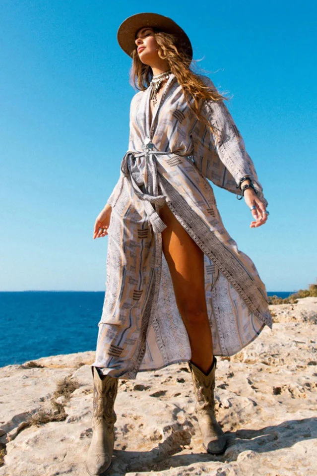 Boho Tie Dye Kimono Blouse - Image 25