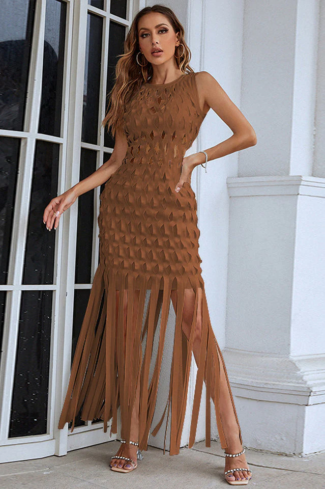 Denisa Sleeveless Tassel Dress - Image 6