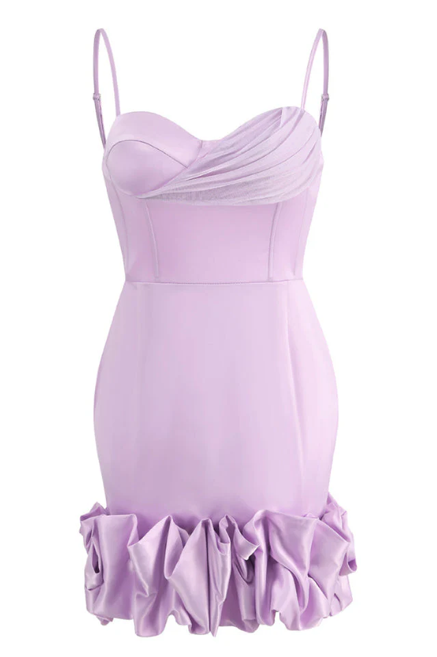 Draped Ruffle Mini Bustier Dress - Image 16