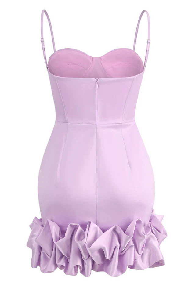 Draped Ruffle Mini Bustier Dress - Image 17