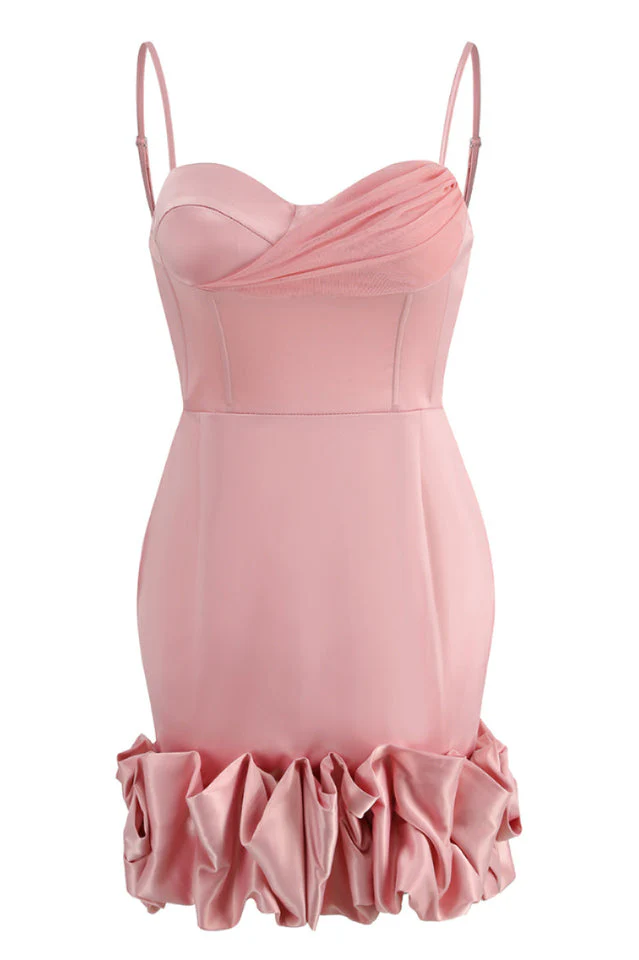 Draped Ruffle Mini Bustier Dress - Image 18