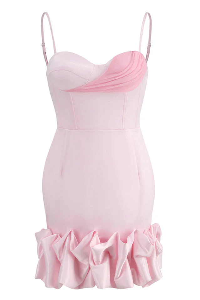 Draped Ruffle Mini Bustier Dress - Image 20