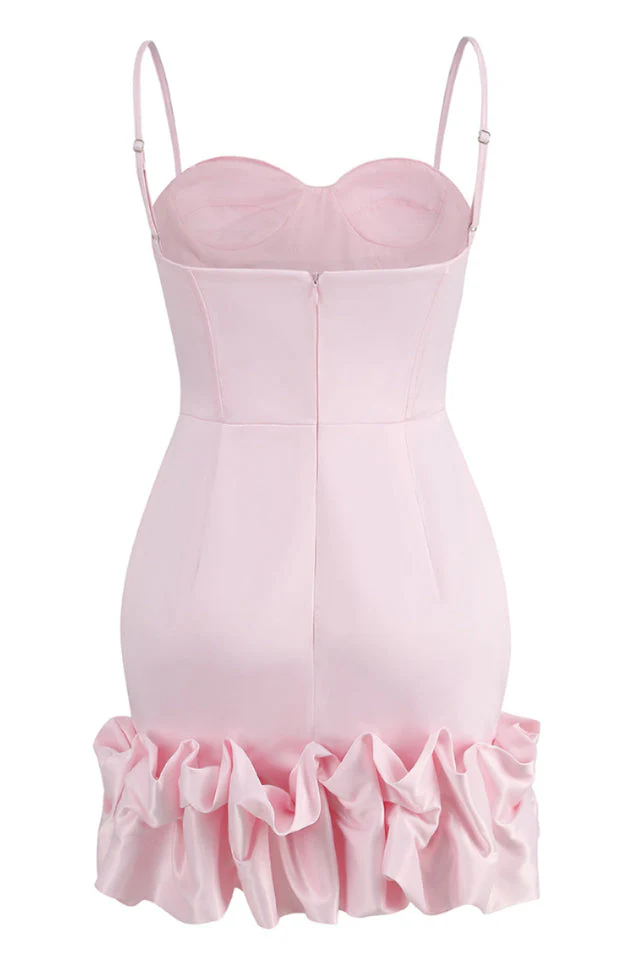 Draped Ruffle Mini Bustier Dress - Image 21