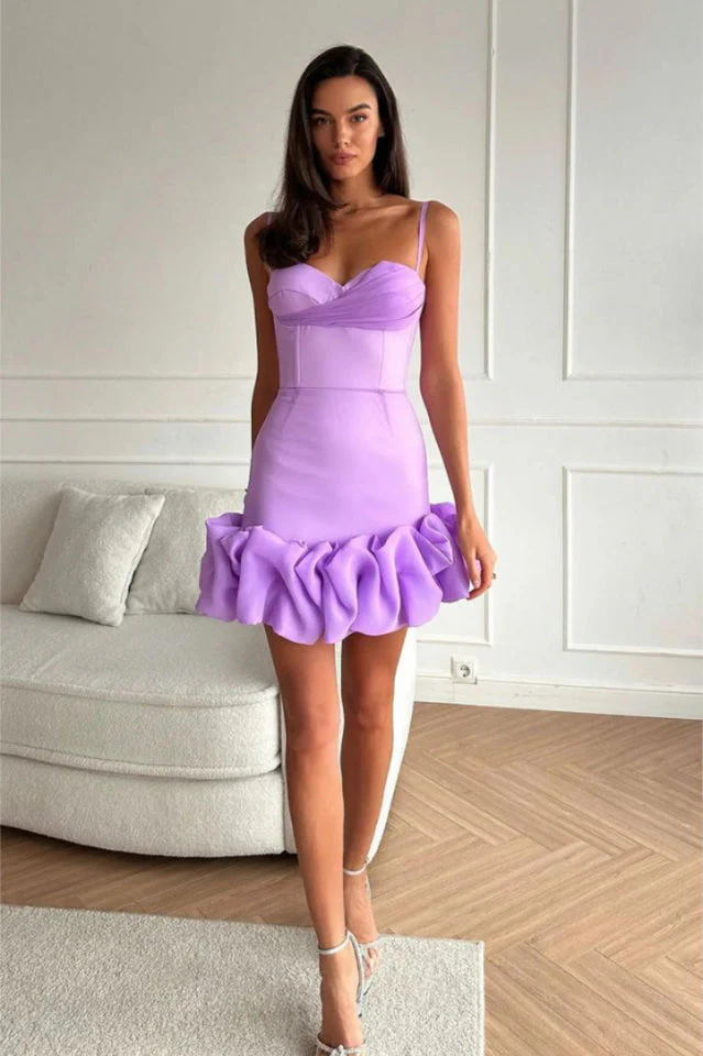 Draped Ruffle Mini Bustier Dress - Image 3