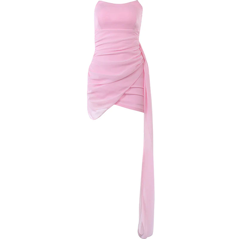 Draped Silk-Chiffon Mini Dress - Image 5