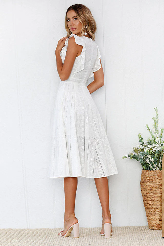 Elegant A Line Midi Dress - Image 12