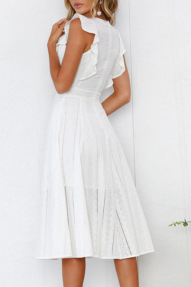 Elegant A Line Midi Dress - Image 14