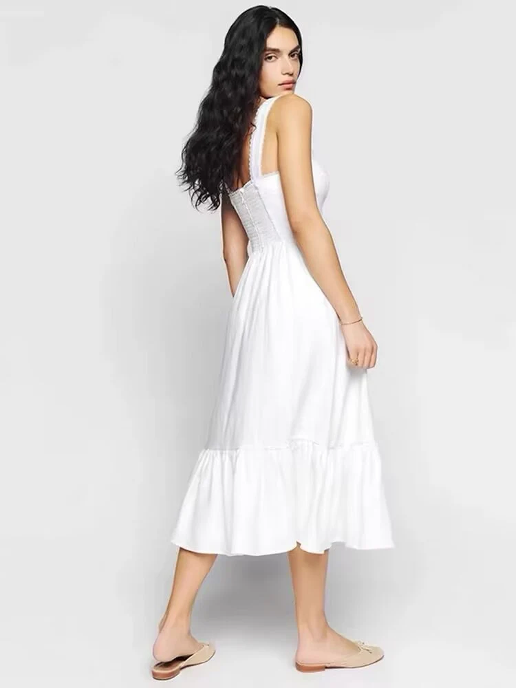 Elia White Broderie Anglaise Midi Dress - Image 3