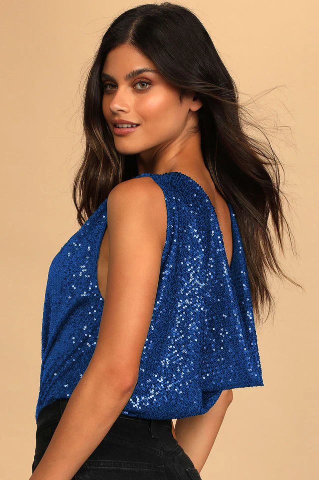 Evening Of Wonder Sequin Cowl Back Bodysuit - Image 28