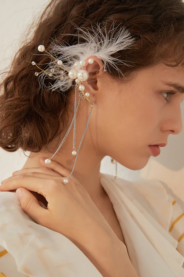 Feather Tassel Earrings - Image 4