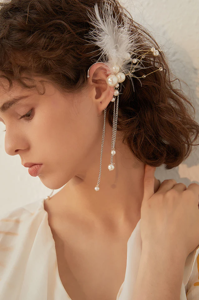 Feather Tassel Earrings - Image 6