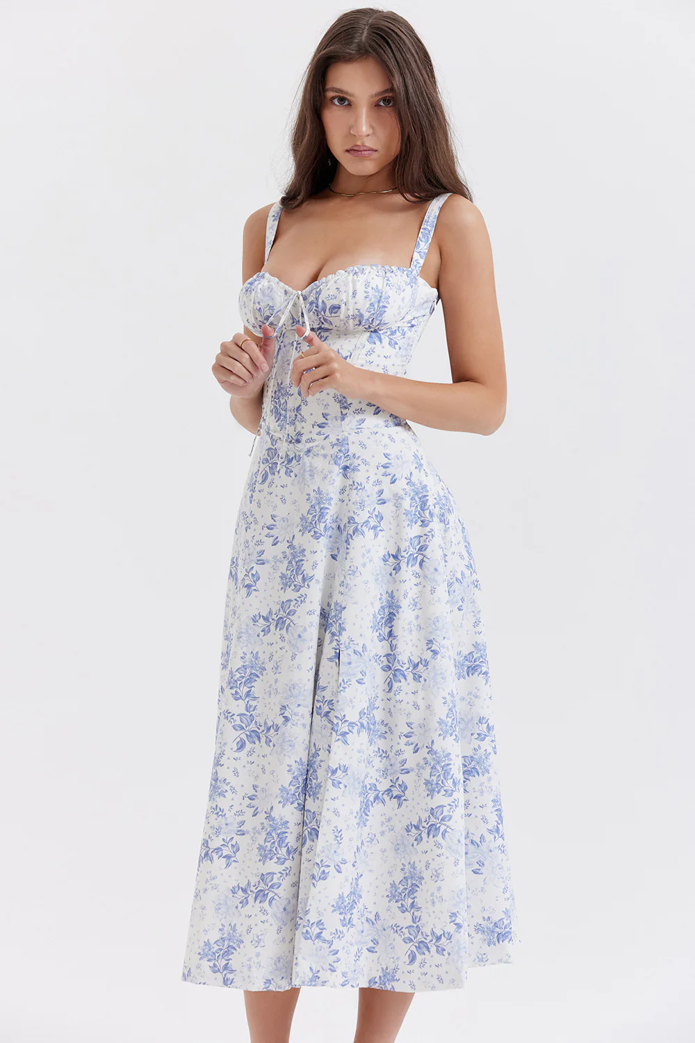 Felizia Blue Print Puff Sleeve Sundress - Image 3