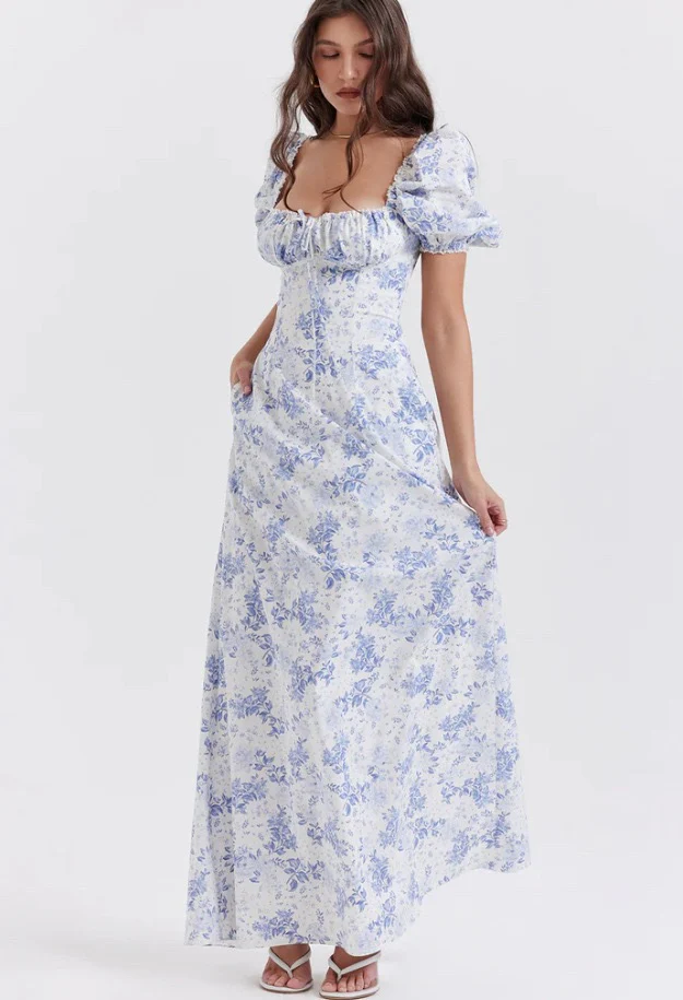 Felizia White Puff Sleeve Sundress - Image 13