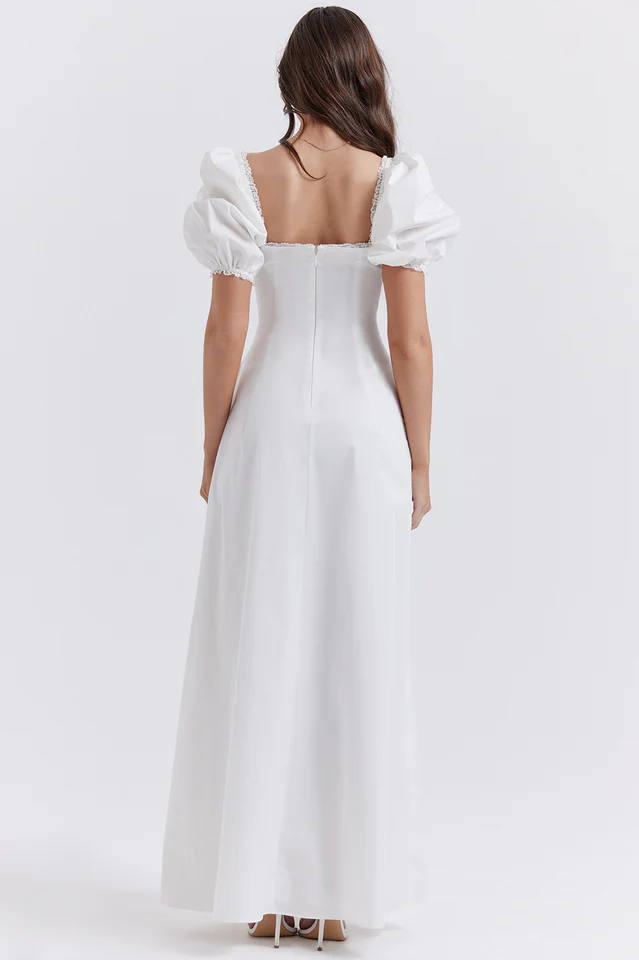 Felizia White Puff Sleeve Sundress - Image 6