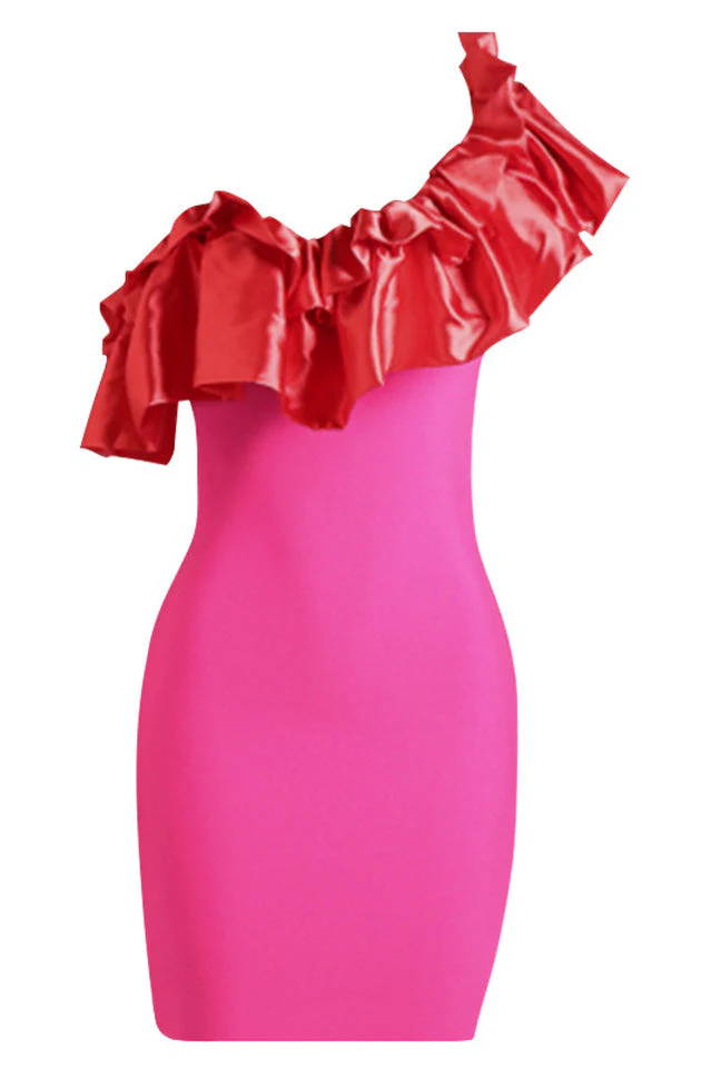 Finley Ruffle One Shoulder Bandage Dress - Image 8