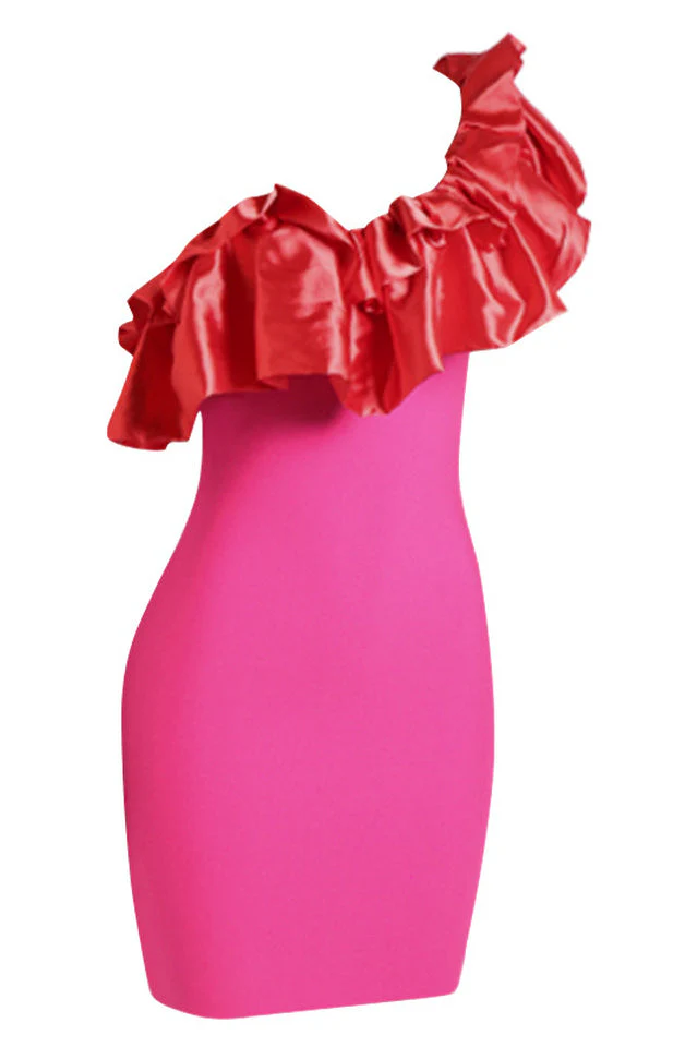 Finley Ruffle One Shoulder Bandage Dress - Image 9