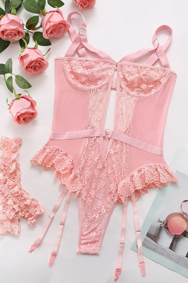 Floral Lace Teddy Bodysuit - Image 16