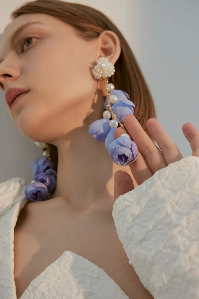Flower Drop Earrings - Image 4