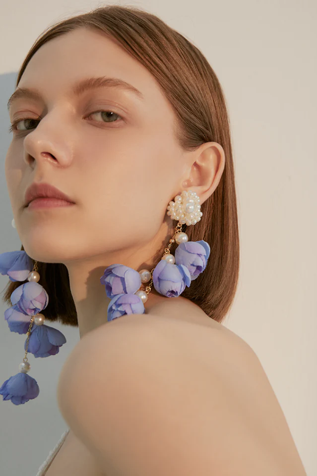 Flower Drop Earrings - Image 5