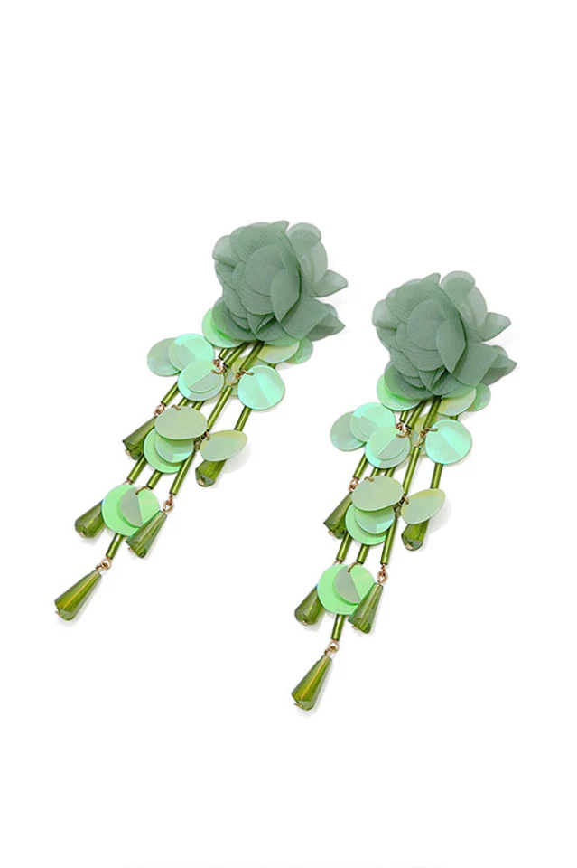 Flower Sequin Earrings - Image 10