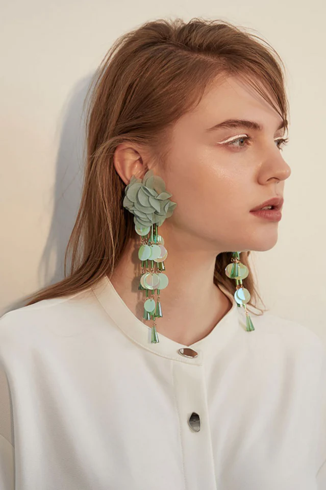 Flower Sequin Earrings - Image 8