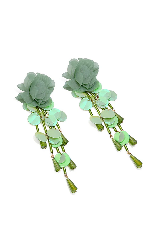 Flower Sequin Earrings - Image 9