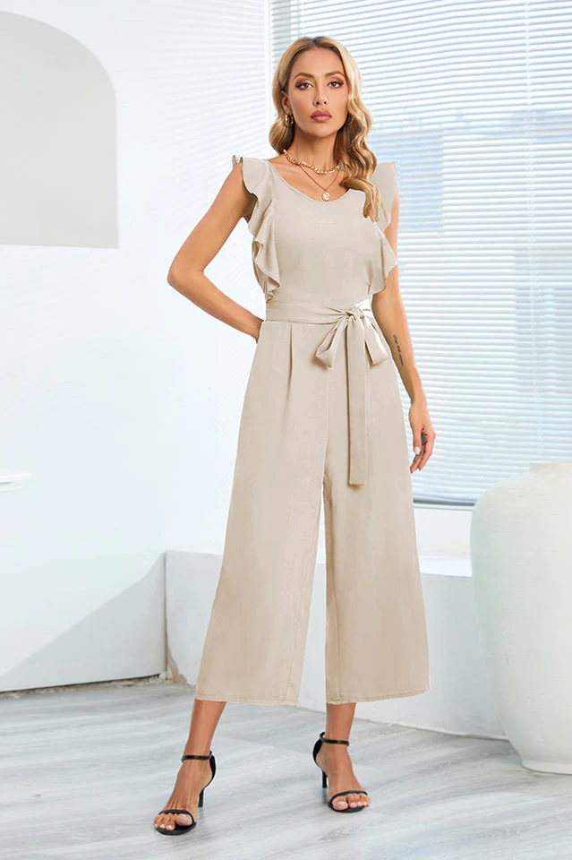 Frill Sleevless Calf Length Jumpsuit - Image 11
