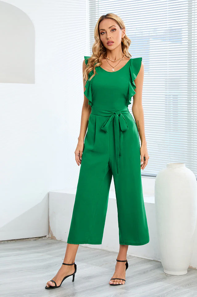 Frill Sleevless Calf Length Jumpsuit - Image 13