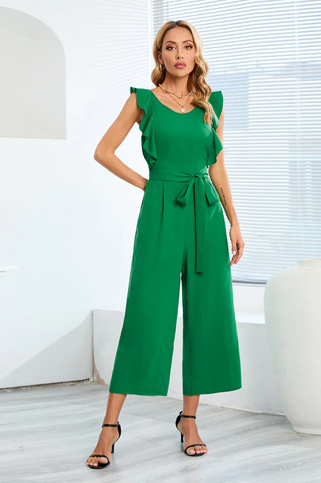 Frill Sleevless Calf Length Jumpsuit - Image 15