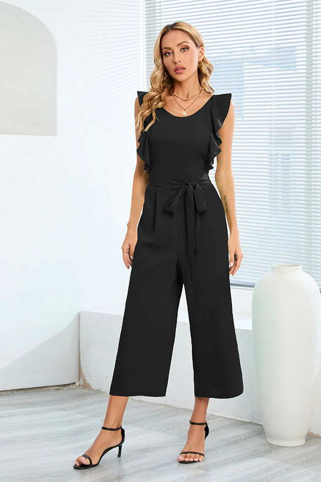Frill Sleevless Calf Length Jumpsuit - Image 5