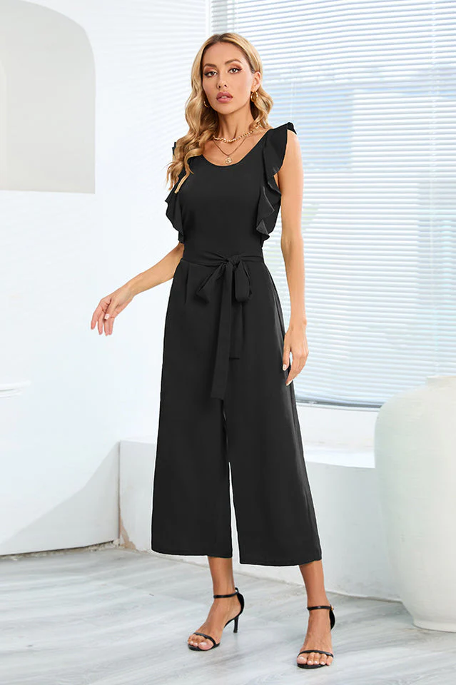 Frill Sleevless Calf Length Jumpsuit - Image 6