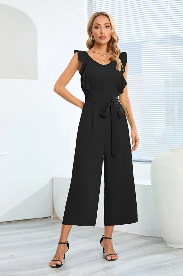 Frill Sleevless Calf Length Jumpsuit - Image 7