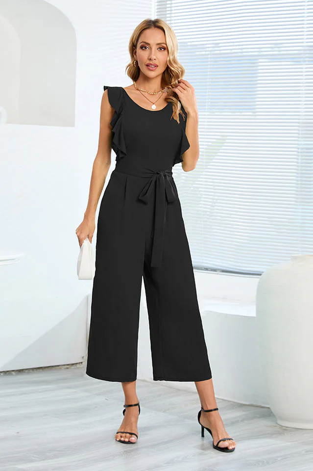 Frill Sleevless Calf Length Jumpsuit - Image 8