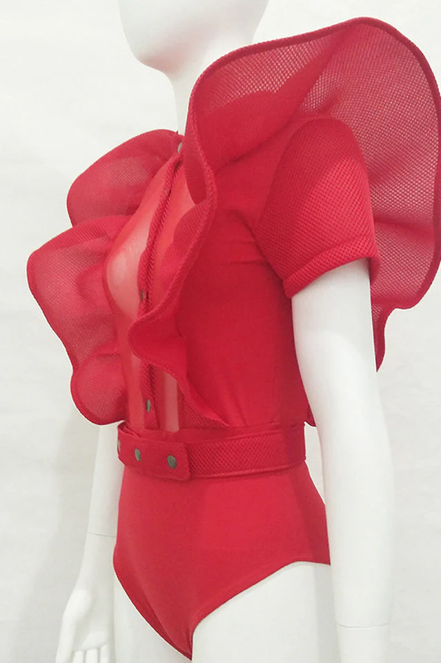 Goth Sissy Party Ruffle Bodysuit - Image 6