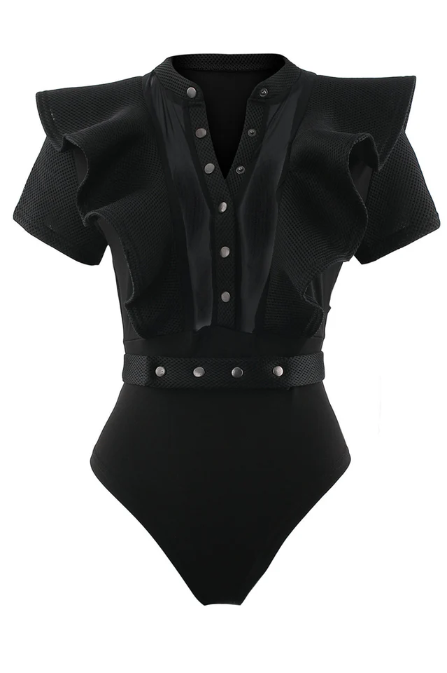 Goth Sissy Party Ruffle Bodysuit - Image 5