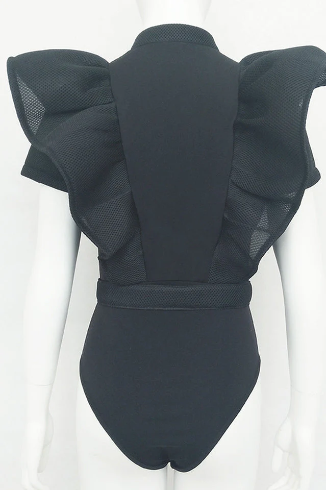 Goth Sissy Party Ruffle Bodysuit - Image 8