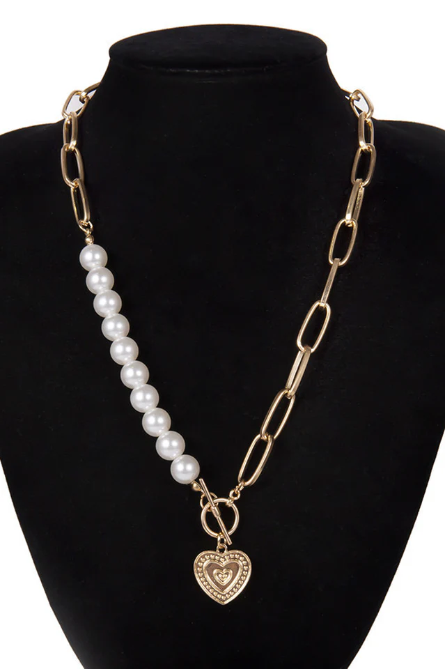 Gothic Baroque Pearl Angel Pendant Choker Necklace - Image 4