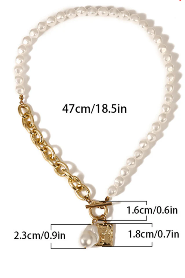 Gothic Baroque Pearl Angel Pendant Choker Necklace - Image 6