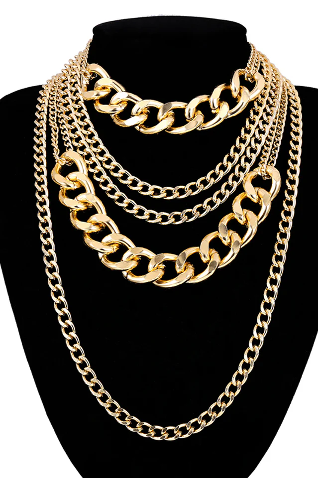 Gothic Layered Baroque Chain Necklace - Image 4