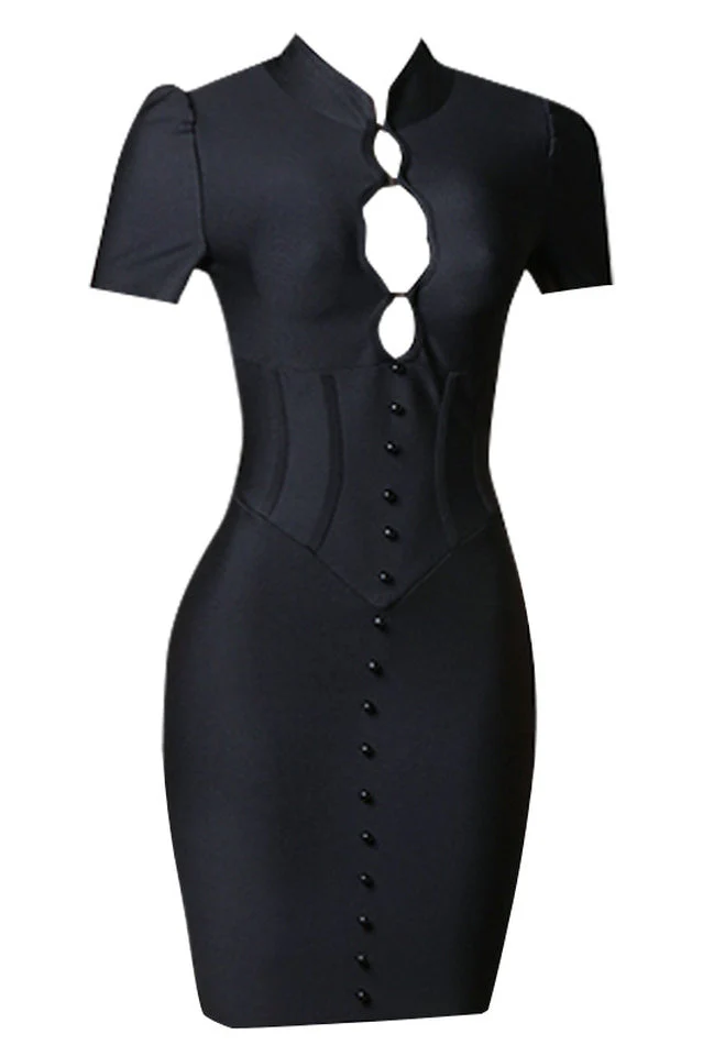 Kiri HIgh Neck Mini Bandage Dress - Image 11