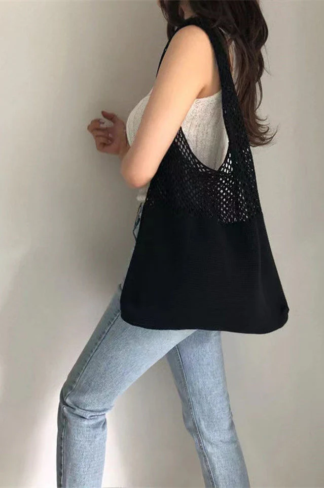 Knit Design Shoulder Bag - Image 4