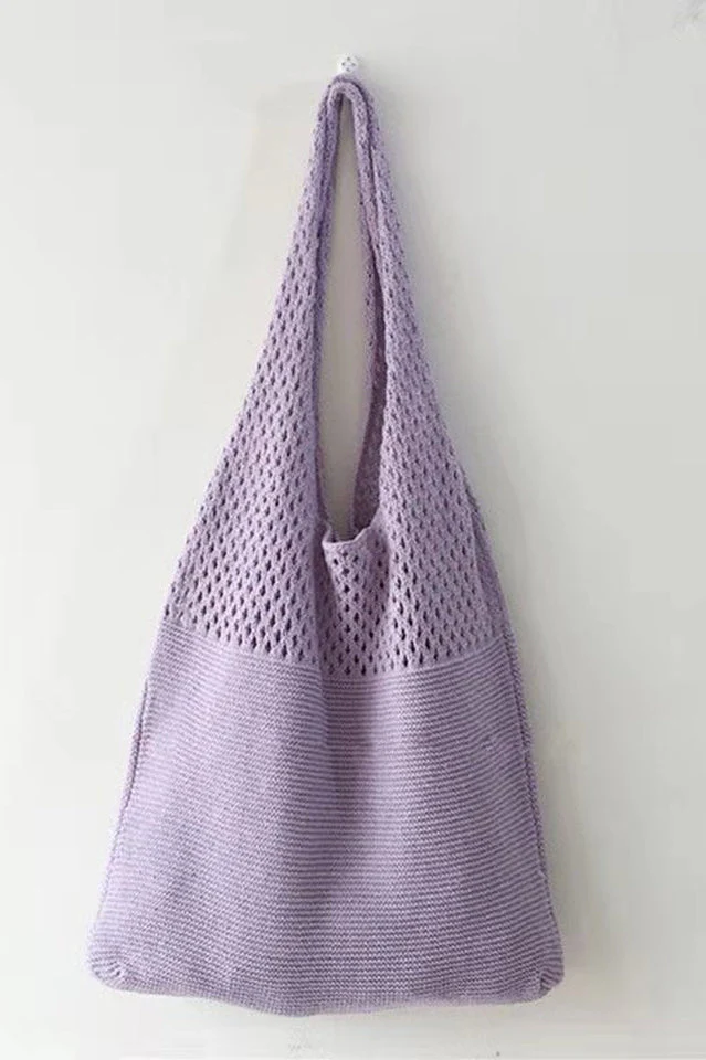 Knit Design Shoulder Bag - Image 8