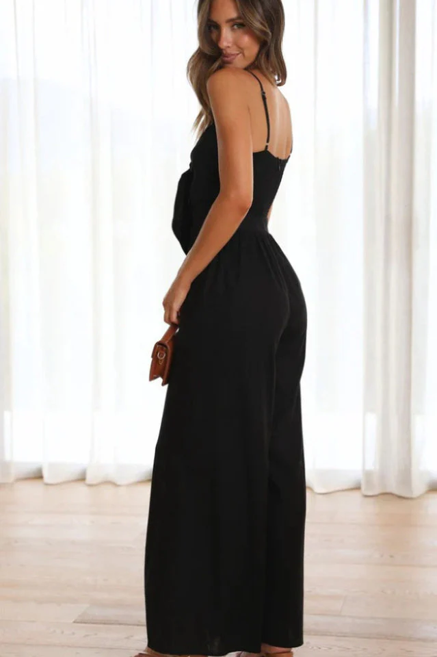 Knot Front Wide Leg Cami Jumpsuit - Image 10