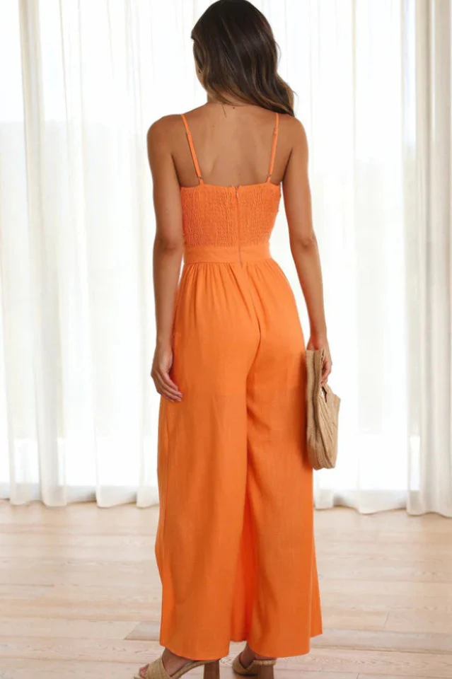 Knot Front Wide Leg Cami Jumpsuit - Image 5