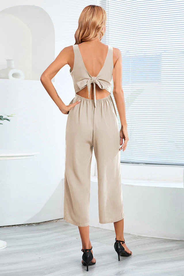 Knot-Tie W/ Cut-Out Back Jumpsuit - Image 9