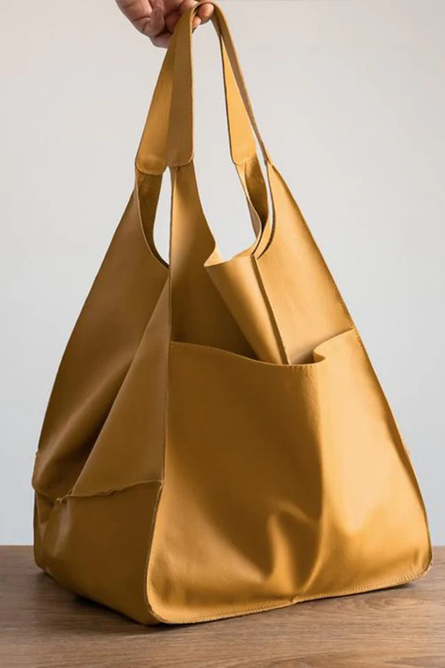 Large Leather Shopping Bag - Image 20