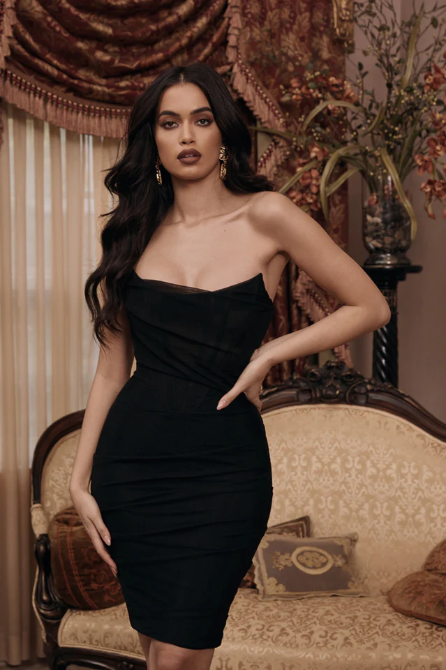 Mesh Strapless Corset Dress - Image 10