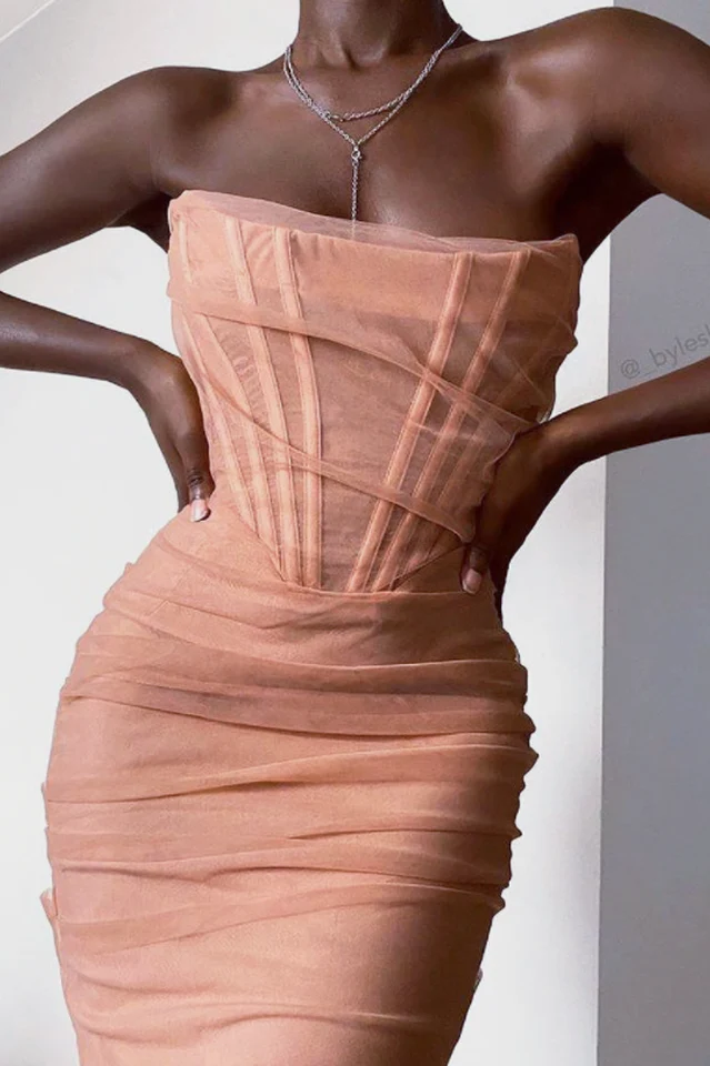 Mesh Strapless Corset Dress - Image 17