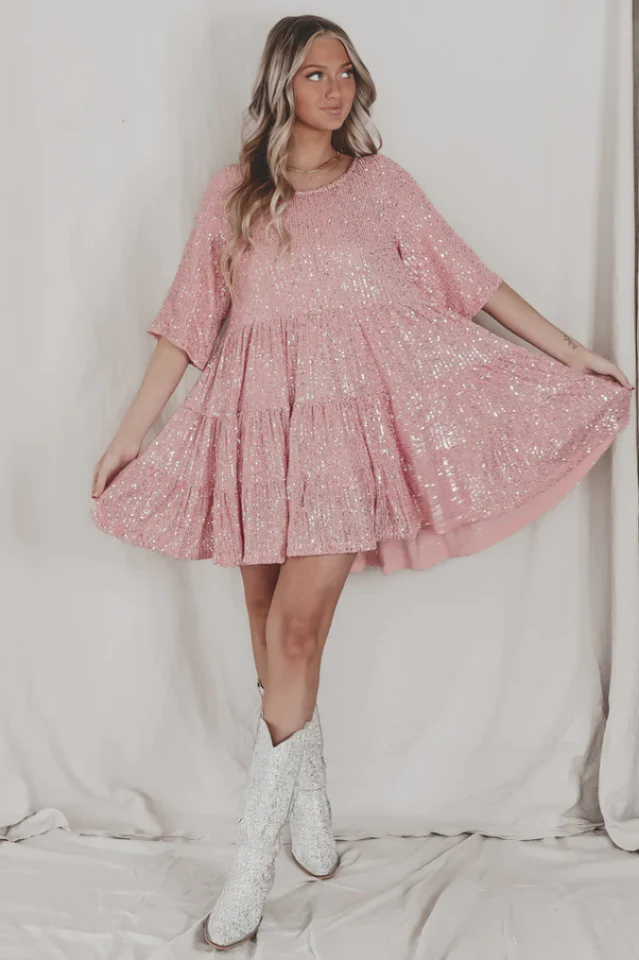 My Queen Sequin Baby Doll Dress - Image 22